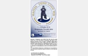 1er et 2 juin 2019 - Séminaire de Maître Tung Chen Wei à Borgosesia - Italie. 